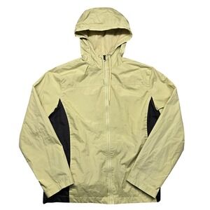 Kenpo Jacket Mens Medium Yellow Hooded Windbreaker Lightweight Zip Colorblock